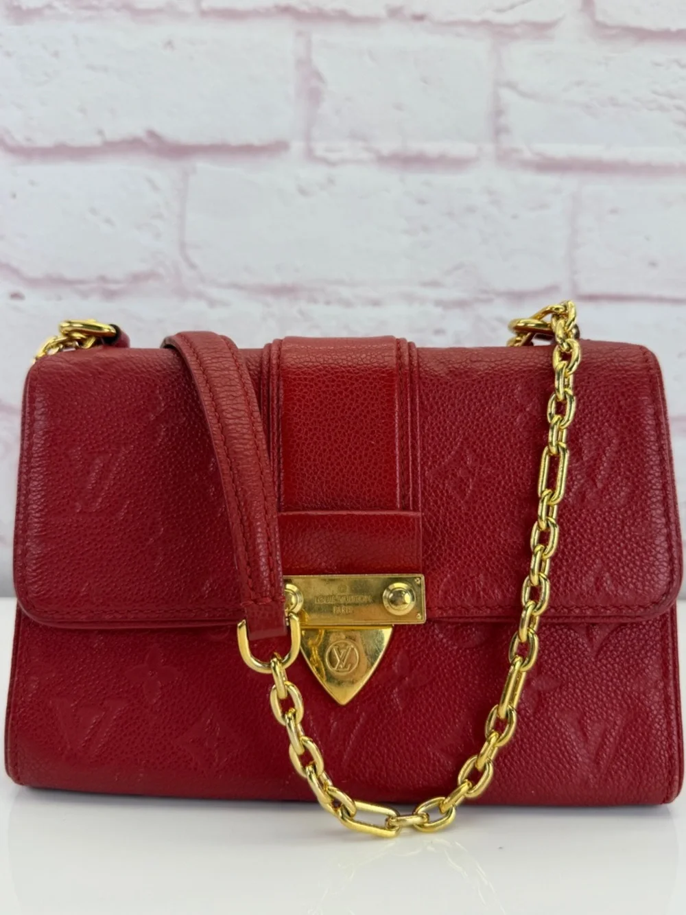 Louis Vuitton Red Monogram Leather Saint Sulpice PM